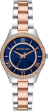 Michael Kors MK3929 Lauryn Quartz Women's Watch – Blue Dial & Two-Tone Steel Bracelet