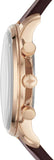 Fossil Goodwin Chronograph White Dial Brown Leather Strap Watch for Men - FS5415