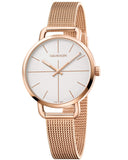 Calvin Klein K7B23626 Even Women's Watch – White Dial with Rose Gold Mesh Bracelet