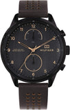Tommy Hilfiger 1791577 Chase Quartz Men's Watch – Black Dial & Brown Leather Strap