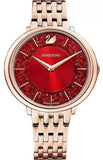 Swarovski 5547608 Crystalline Chic Women's Watch – Red Dial & Rose Gold-Tone Steel Strap