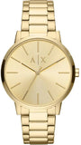 Armani Exchange Cayde AX2707 Men's Analog Watch – Gold Dial with Coordinated Gold Stainless Steel Strap