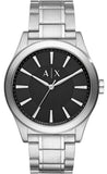 Armani Exchange Nico AX2320 Men's Analog Watch – Black Dial with Silver Stainless Steel Strap