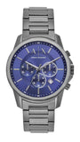 Armani Exchange Banks AX1731 Men's Chronograph Watch – Blue Dial with Grey Stainless Steel Strap