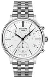 Tissot T122.417.11.011.00 Carson Premium Quartz Men's Watch – White Dial & Silver Steel Bracelet