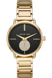 Michael Kors MK3788 Portia Quartz Women's Watch – Black Dial & Gold Steel Bracelet