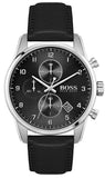 Hugo Boss 1513678 Navigator Men's Watch – Black Dial & Black Leather Strap