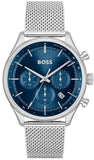 Hugo Boss 1514052 Gregor Chronograph Men's Watch – Blue Dial & Silver Mesh Bracelet