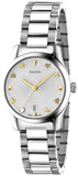 Gucci YA126572A G-Timeless Women's Watch – White Dial & Silver Steel Bracelet