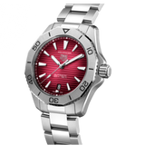 Tag Heuer Aquaracer Professional 200 Automatic Red Dial Silver Steel Strap Watch for Men - WBP2114.BA0627