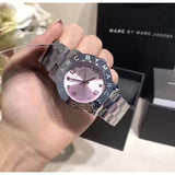Marc Jacobs Amy Life Pink Dial Silver Steel Strap Watch for Women - MBM3300