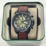 Fossil FS5856 Bronson Chronograph Men’s Watch – Black Dial with Brown Leather Strap