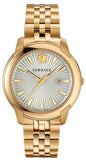 Versace VELQ00719 V-Urban Quartz Men's Watch – White Dial & Gold Steel Strap