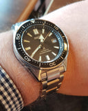 Seiko Prospex Automatic Diver Black Dial Silver Steel Strap Watch For Men - SPB051J1