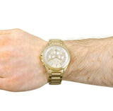 Armani Exchange Drexler AX2602 Men's Chronograph Watch – Gold Dial with Gold Stainless Steel Strap