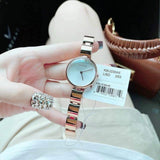 Calvin Klein Wavy White Dial Rose Gold Steel Strap Watch for Women - K9U23646