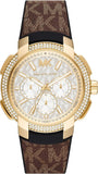 Michael Kors MK6948 Sidney Multifunction Women's Watch – White Dial & Brown Leather Strap