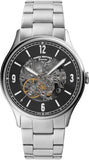 Fossil ME3180 Forrester Automatic Skeleton Men’s Watch – Black Dial & Silver Steel Strap