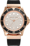 Michael Kors MK7358 Everest Analog Women's Watch – Rose Gold Dial & Black Silicone Strap