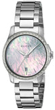 Gucci YA126543 G-Timeless Women's Watch – Mother of Pearl Dial & Silver Steel Bracelet
