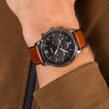 Fossil FS5512 Neutra Chronograph Men’s Watch – Grey Dial & Brown Leather Strap