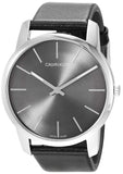 Calvin Klein City K2G21107 Men's Watch with Grey Dial & Black Leather Strap