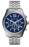 Michael Kors MK8280 Lexington Chronograph Quartz Men's Watch – Blue Dial & Silver Steel Strap