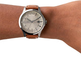 Armani Exchange Hampton AX2414 Men's Chronograph – Grey Dial with Classic Brown Leather Strap