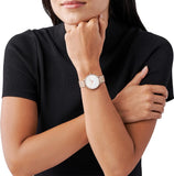 Michael Kors Pyper Quartz Mother of Pearl White Dial Rose Gold Mesh Strap Watch For Women - MK4588