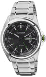 Citizen Eco-Drive AW0020-59EB Men's Urban Watch – Black Dial with Silver Stainless Steel Bracelet