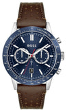 Hugo Boss 1513921 Allure Quartz Men's Watch – Blue Dial & Brown Leather Strap