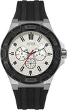 Guess W0674G3 Force Analog Quartz Men's Watch – White Dial & Black Rubber Strap
