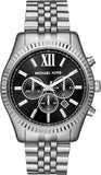 Michael Kors MK8602 Lexington Chronograph Men's Watch – Black Dial & Silver Steel Bracelet