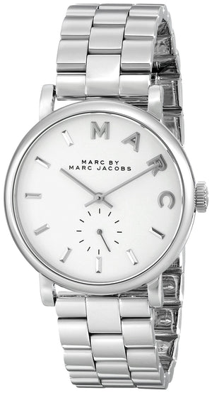 Marc Jacobs Baker White Dial Silver Steel Strap Watch for Women - MBM3242