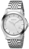 Gucci YA126401 G-Timeless Men's Watch – Silver Dial & Silver Steel Bracelet