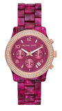 Michael Kors MK7425 Runway Chronograph Quartz Women's Watch – Red Dial & Red Steel Strap
