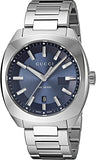 Gucci YA142303 GG2570 Quartz Men's Watch – Blue Dial & Silver Steel Bracelet