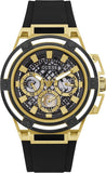 Guess GW0423G2 Matrix Multifunction Men’s Watch – Gold Dial & Black Rubber Strap