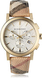 Burberry BU9752 The City Women's Watch – White Dial & Haymarket Beige Leather Strap