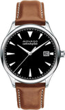 Movado 3650001 Heritage Calendoplan Men's Watch – Black Dial & Brown Leather Strap
