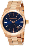 Michael Kors MK7065 Runway Quartz Women's Watch – Blue Dial & Rose Gold Stainless Steel Bracelet