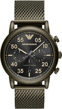 Emporio Armani AR11115 Luigi Quartz Chronograph Men's Watch – Black Dial & Green Mesh Bracelet