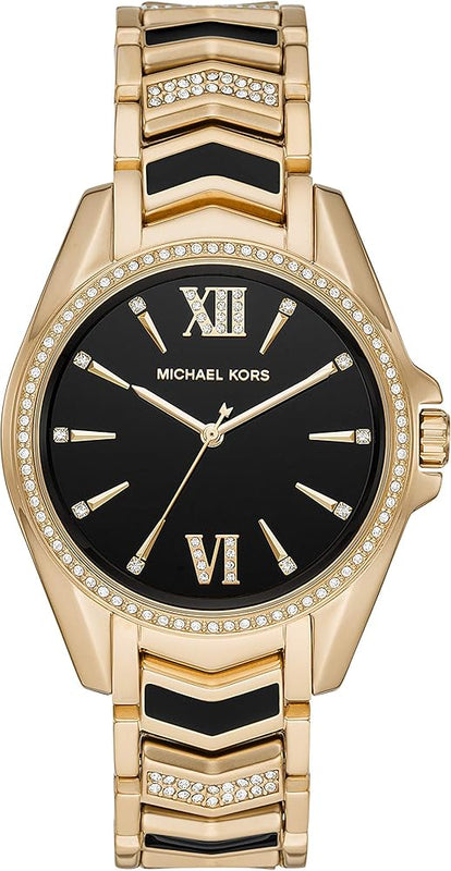 Michael Kors Whitney Quartz Black Dial Two Tone Steel Strap Watch For Women - MK6743
