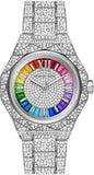 Michael Kors MK7365LE Raquel Three-Hand Quartz Women's Watch – Crystal-Accented Silver Dial & Silver Steel Strap