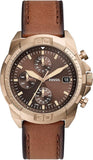 Fossil FS5857 Bronson Chronograph Men’s Watch – Brown Dial with Brown Leather Strap