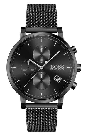Hugo Boss Integrity Black Dial Black Mesh Bracelet Watch for Men - 1513813