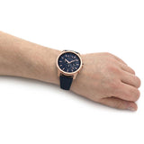 Men's Armani Exchange Banks Chronograph Watch AX1723 – Blue Dial & Blue Leather Strap