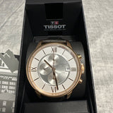Tissot T099.427.36.038.00 Des Tourelles Chronograph Men's Watch – Silver Dial & Brown Leather Strap
