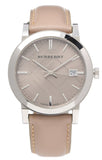 Burberry BU9010 The City Unisex Watch with Silver Dial & Beige Leather Strap