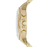 Marc Jacobs Blade Chronograph Blue Dial Gold Steel Strap Watch for Women - MBM3307